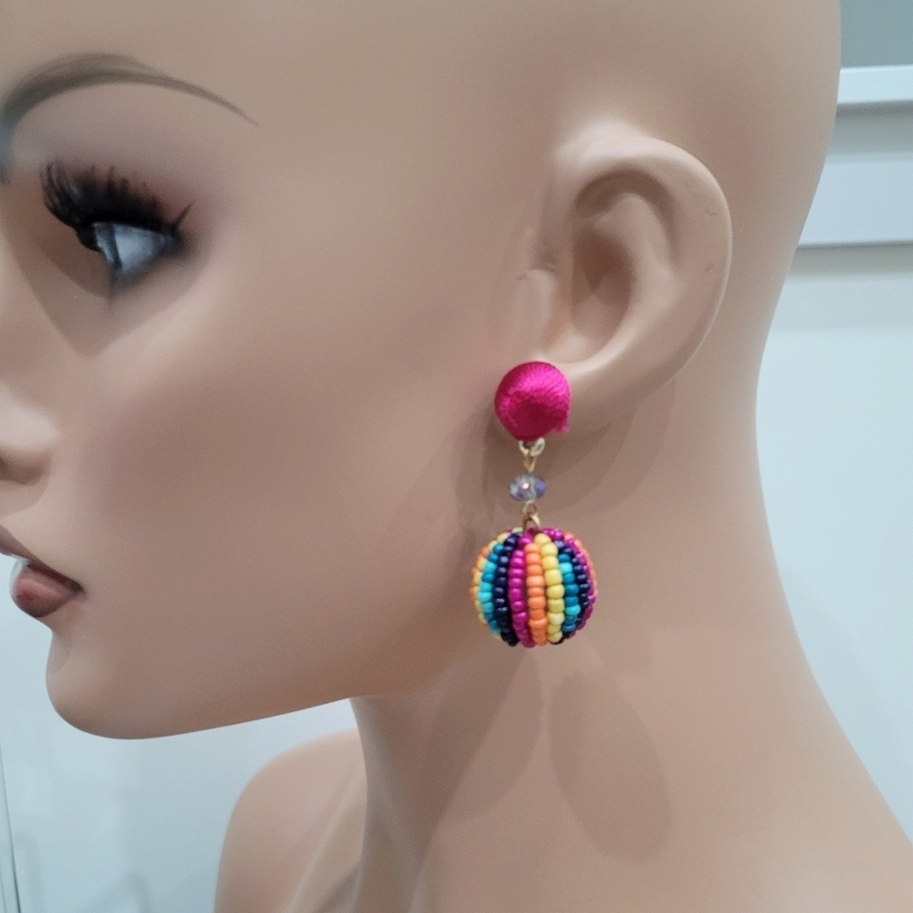 Brand New Rainbow Colours Beads Earrings